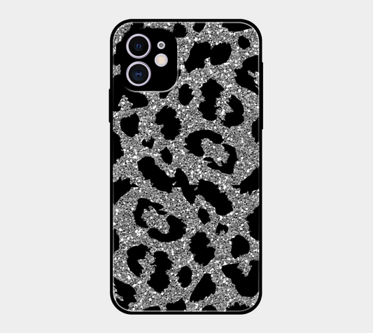 Black and Silver Leopard Print