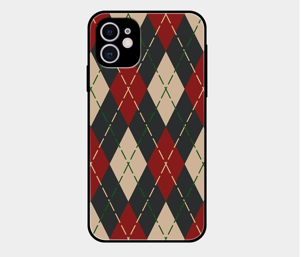 Grey And Red Check