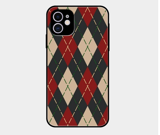 Grey And Red Check