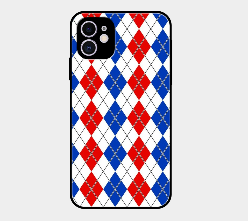 Red and Blue Argyle Pattern