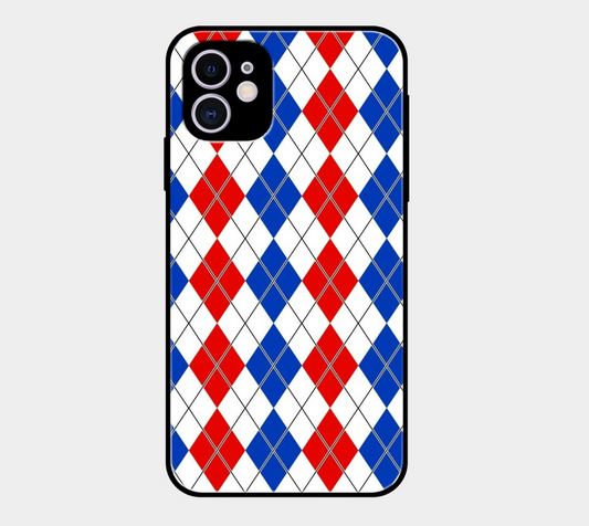 Red and Blue Argyle Pattern