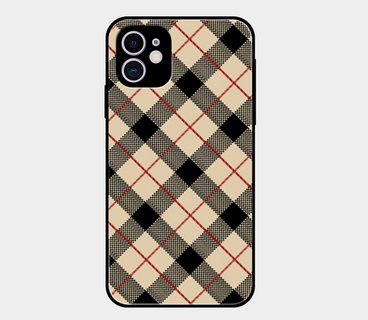 Creme and Black Check