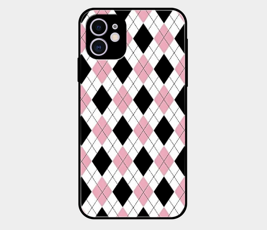 Pink and White Checkboard